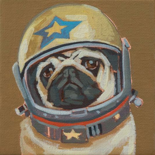 Leinwanddruck, Rocket Mops, 20 x 20 cm