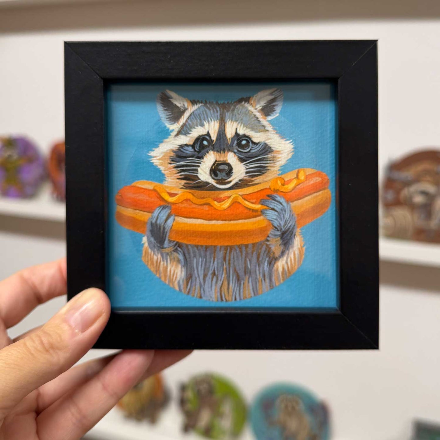 Pocket Art, Print in Frame, 10 x 10 cm, Hot Dog