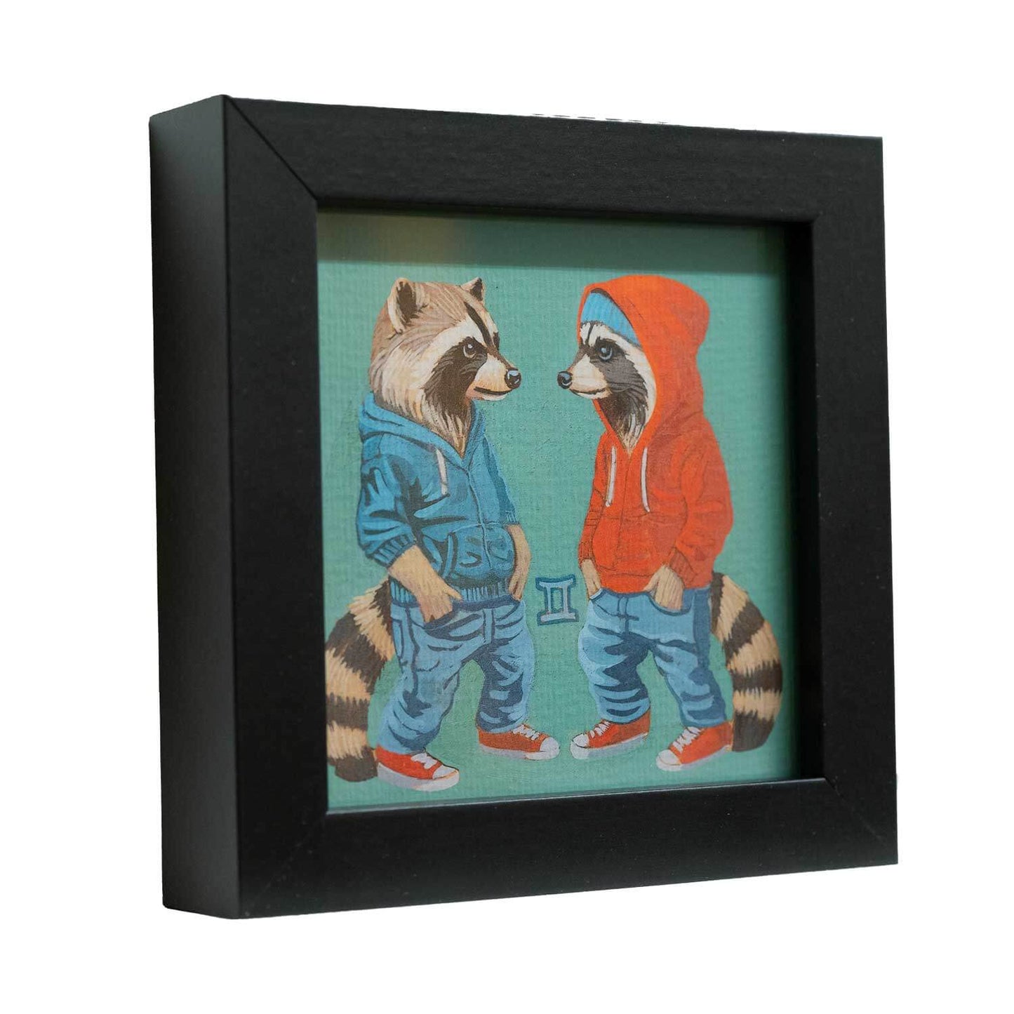 Pocket Art, print in frame, 10 x 10 cm, zodiac sign Gemini