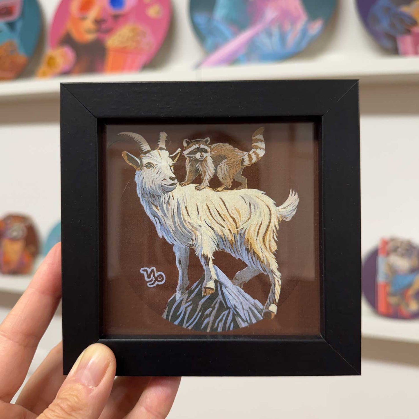 Pocket Art, Print in Frame, 10 x 10 cm, Capricorn Zodiac