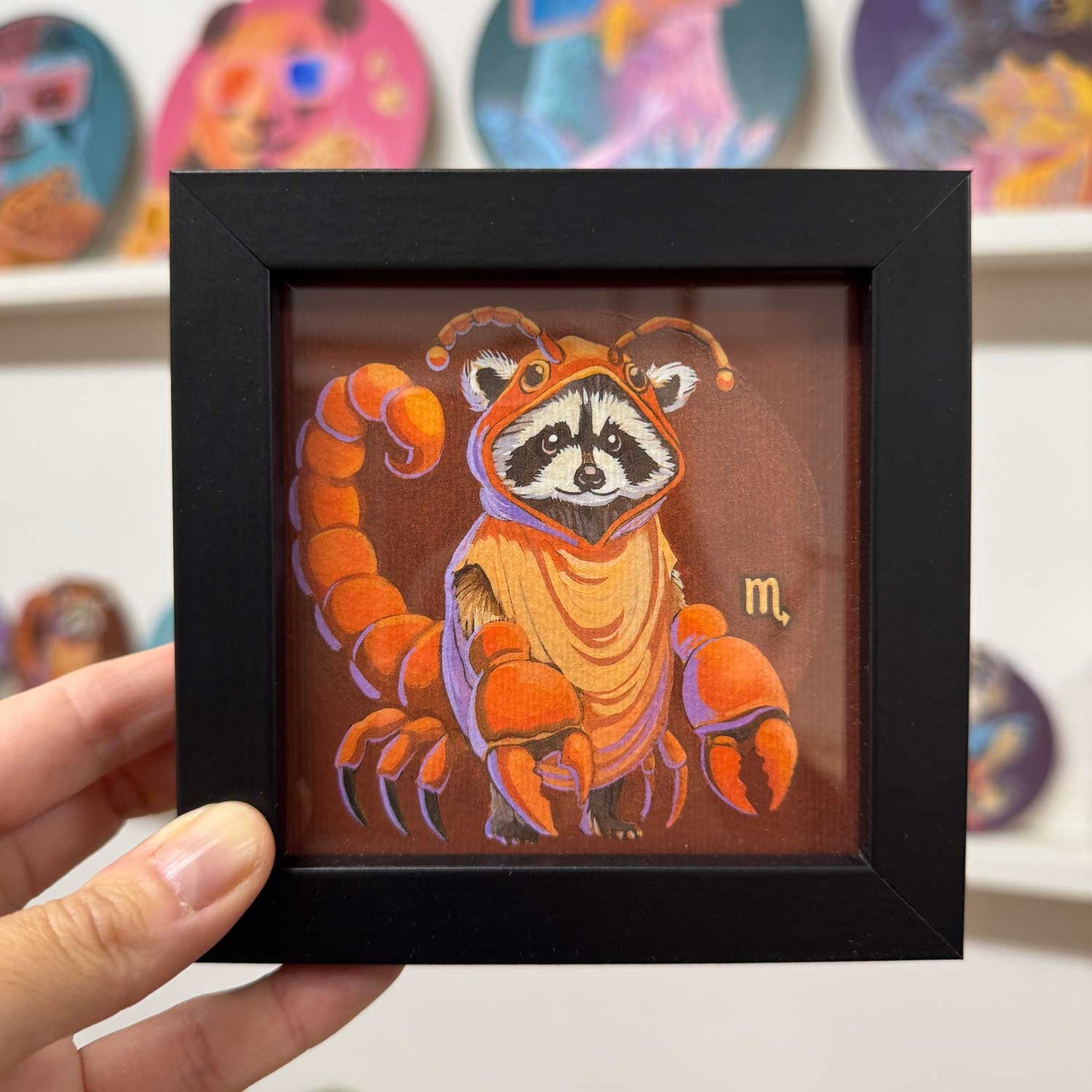 Pocket Art, print in frame, 10 x 10 cm, Zodiac Scorpio