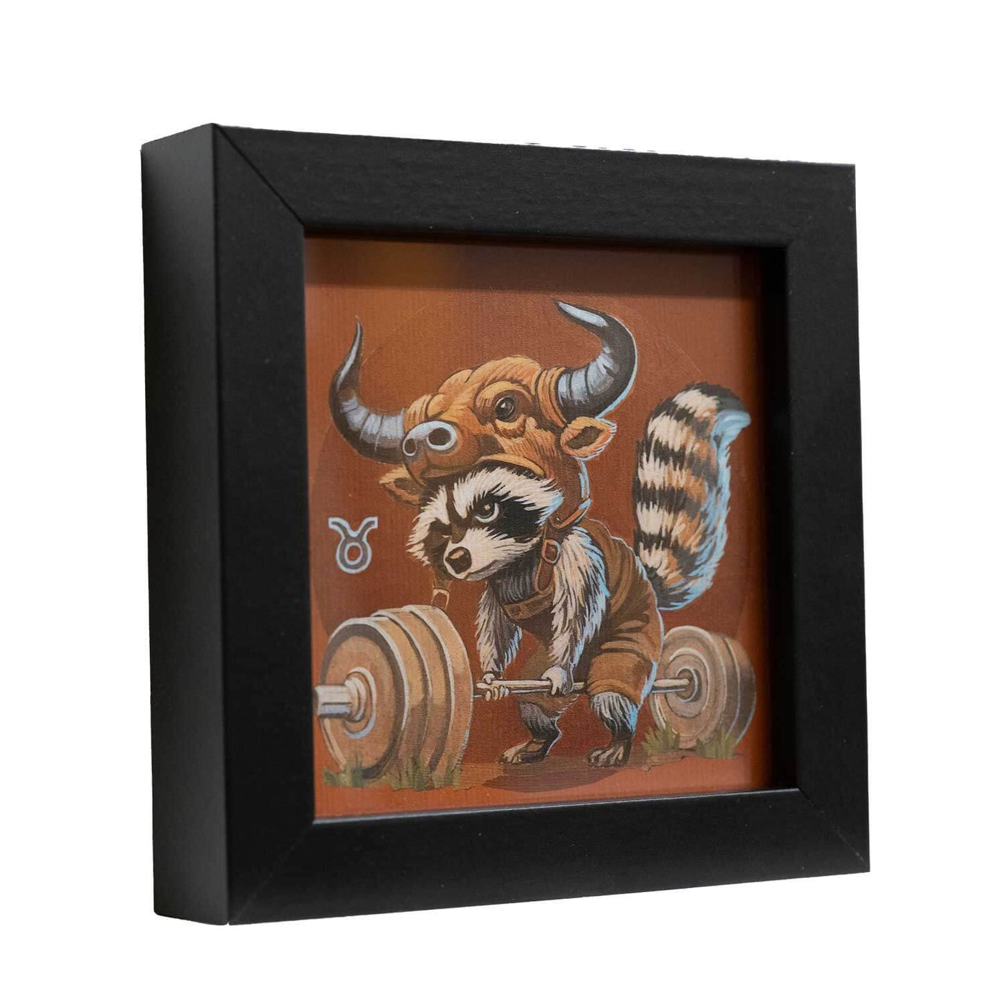 Pocket Art, Framed Print, 10 x 10 cm, Zodiac Sign Taurus